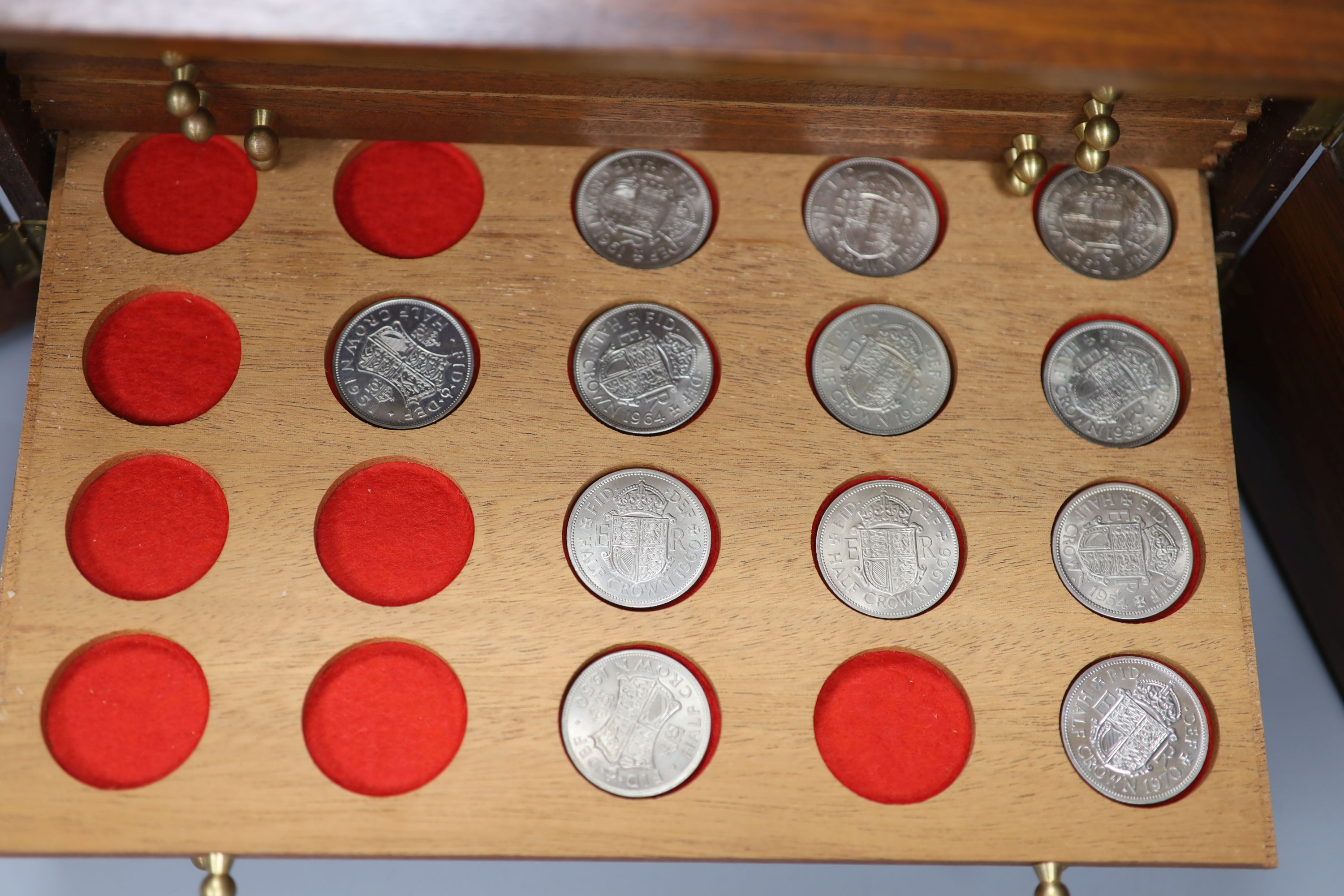 A collection of George VI to Elizabeth II pre decimal coinage, and Elizabeth II decimal coinage, the majority UNC with good lustre